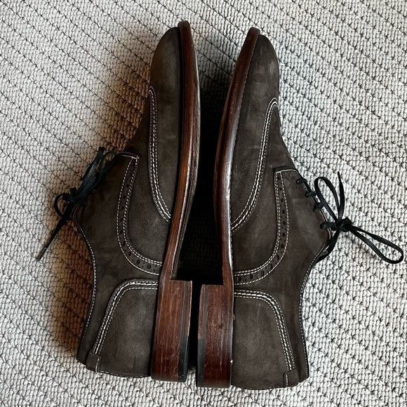 Johnston & Murphy Suede Oxfords Lace Up Wingtip Top Stitching Gray Size 10 main image 8